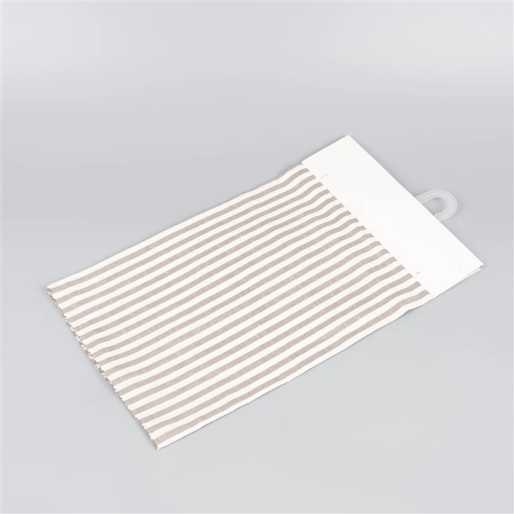 Light Taupe Striped Linen Jersey Fabric